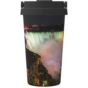 Niagara Falls bedrukte koffiemok voor op reis, lekvrije thermoskan, geïsoleerde beker, voor kantoor, camping