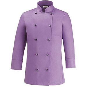 EGOCHEF Koksjassen voor dames, zwart, wit, paars, met koksjackknopen, slim fit, lila, M