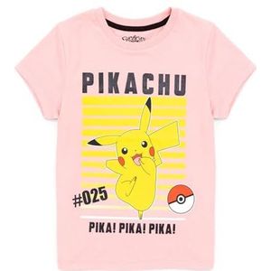 Pokemon T-shirt Meisjes Kids Pikachu Karakter Game Korte Mouw Roze Top 4-5 jaar