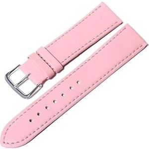 LUGEMA 10 Kleuren Band Horloge Lederen Horloges Band 12 Mm 14 Mm 16 Mm 18 Mm 20 ​​Mm 22 Mm 24 Mm Compatibel Met Vrouwen Mannen Horlogebanden Effen Kleur Horloge Riemen (Color : Pink, Size : 10mm)