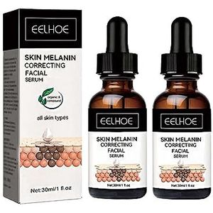 Melanin Correcting Gezichtsserum, Sotck Solution, Melanine Facial Repair Essence, Dark Spot Corrector Remover, Anti-oxidatie Gezichtsserum, Hydraterende huid, White- en Fade Melanine (2 stuks)