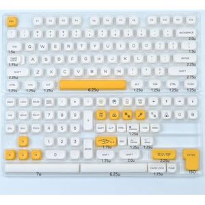 QPSJXN KBDIY KOA KEYCAPS 140 PBT KEYCAP MOA Japanse Koreaanse Russische stijl 7U ISO voor mechanische toetsenborden (Honey Milk-EN)