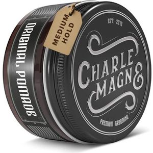 Charlemagne Premium Original Pommade op Waterbasis - Perfecte Glans - Ideale Sterke Hold - Haarstyling Was voor Mannen en Heren - 100ML - Haarwas Pomade Gemaakt in Duitsland - Nobele geur - Sterke Hold