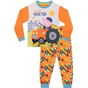 Peppa Pig Jongens George Pig Pyjama Trekker Boerderij Pyjama Set met Lange Mouwen Voor Kinderen Oranje 92