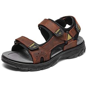 EKsma Sportsandalen voor heren, open teen, outdoorschoenen, lichte trailwandelsandalen, strandsandalen, Bruin, 41 EU