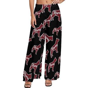 Red Buffalo Mama Pitbull Dog Mom Casual Brede Pijpen Lounge Broek Comfortabele Losse Joggingbroek Joggers Broek