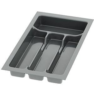 sossai® Divio bestekbak voor laden 30 cm | breedte 23 cm x diepte 43 cm | kan op maat gesneden worden | met 4 vakken | kleur: antraciet | besteklade organisatiesysteem