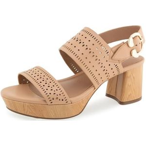 Aerosoles Cameraper, sandalen met hak voor dames, Kunstleer Bisque Perf Beige, 42 EU