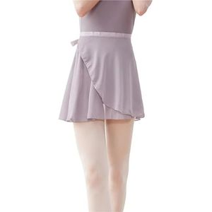 UBOHUZ Dames Ballet Rokken Wrap Tutu Dans Rok Chiffon Tie Up Short voor Dansen voor Vrouwen, Grijs Paars, XL Height 160-175cm