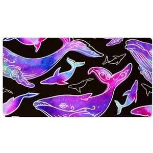 VAPOKF Walvissen van paarse sterrenhemel nebulaire keukenmat, antislip wasbaar vloertapijt, absorberende keukenmatten loper tapijten voor keuken, hal, wasruimte