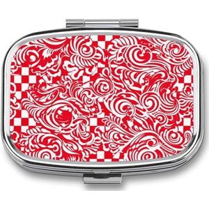 Rood Wit Pillendoosje 2 Compartiment Pil Case Draagbare Pocket Pil Organizer Geneeskunde Vitamine Organizer voor Mannen Vrouwen