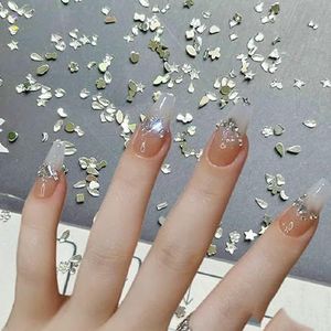 300/100 stuks mini nail art strass steentjes kristal acryl flatback diamanten gemengde vorm glitter diy nagel luxe manicure accessoires-wit-200 stuks