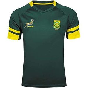 SPABOY Heren Jersey 16-17 Zuid-Afrika Rugby Jersey, Afrika Rugby Jerseys Rugby Korte Mouw Pro Jersey Training T-shirts, Groen, L