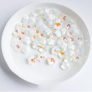 Schattige Mini Bloem 6MM Puntige Bodem 3D Kristalglas Nagel Strass Steen DIY Manicure Decoratie Accessoires-Wit mokka, Bloem 6mm,30st