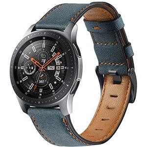 EDVENA Lederen band compatibel met Samsung Galaxy horloge 3 45 mm / 46 mm/versnelling S3 grens 22mm armband Huawei horloge GT-2-2E-PRO 46 mm riem (Color : Blue, Size : Gear S3)