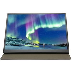 Kleine Monitor, Ingebouwde Luidsprekers Draagbaar Zeer Gevoelig Mini-IPS-scherm met PU-lederen Laptoptas