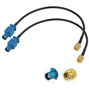 Eightwood DAB Antenne SMA Kabel Fakra ""Z"" Male naar SMA Male Recht RG174 Verlengkabel 8inch 20cm 2st Compatibel voor AM/FM DAB Radio Blaupunkt Pioneer Clarion Kenwood Alpine JVC