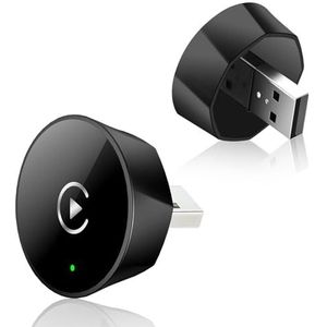 Mini draadloze auto-adapter voor in de fabriek geïnstalleerde voertuigsystemen, plug & play USB-C-adapter voor voertuigen met bekabelde CarPlay/Android auto (vanaf 2016), WLAN BT 5.2 compact metalen