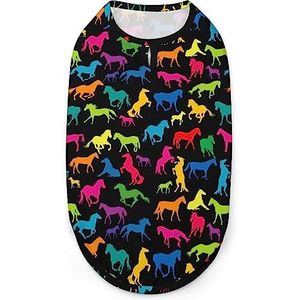 Gekleurde Paarden Leuke Hond Shirts Huisdier Kleding Mouwloze Tank Top Ademend Puppy Sweatshirt