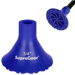 supregear Wandelstok Vervangende Tip, Extreme Grip Antislip Blauw Rubberen Punt voor Alle Terreinen, Geschikt voor Vouwbare, Offset, Quad Pod/Tripod Wandelstokken Accessoire, 19 mm
