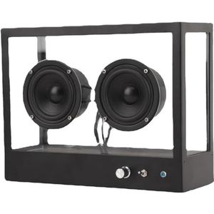 Transparante Bluetooth-luidspreker, minimalistische boxcassetteluidsprekers, volledig omsloten transparant akoestisch kamerontwerp, ondersteuning for Bluetooth, USB, AUX-weergave(Black)