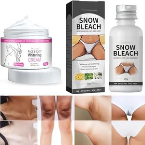 Snow Bleach Cream for Private Part Underarm Whitening, 1Set(2PCS) Dark Skin Bleaching Cream for Dark Spots, Bleach Cream for Skin Lightening Face and Body