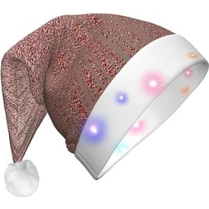 EdWal Rose Gold Pink Santa Hat LED Light-up Hoed, grappige Pluche Kerstmuts, Kerstvakantie Party Hoed voor Volwassenen