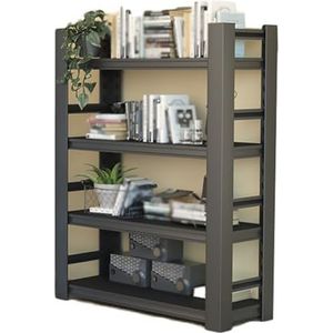 4 Kubus Boekenplank, 4 Lagen Display Boekenkast Opbergrek, Eenvoudige Boekenplank Met Wielen, Geschikt For Woonkamer, Kinderkamer, Leeshoek(Black,50X30X103cm)