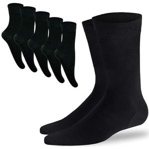 SGS Bamboe sokken voor dames en heren, 5/10 stuks, hoogwaardige, ademende klassieke kousen voor winter en zomer, tegen zweet, 5 paar zwart, 35/38 EU