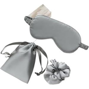 3 stuks set vrouwen geïmiteerd zijde slaap oogmasker oogpatches gezichtsmasker oogmasker oogschaduw blinddoek reizen rust oogbedekking nacht oogschaduw (grijs)