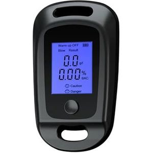 Elektrochemische alcoholtester, zeer nauwkeurige, contactloze blaastesters, draagbare alcoholmeter for buiten, snelwegen(C Black)