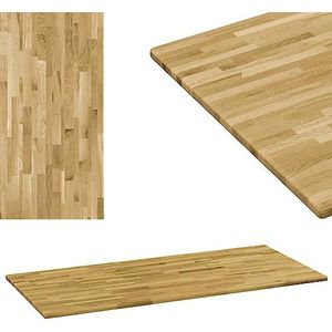 AJJHUUKI Tafelaccessoires Tafelblad Massief Eiken Hout Rechthoekig 23 mm 120x60 cm Meubels