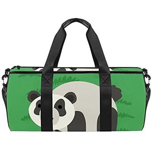 Reizen strandtassen, grote sport gym overnachting duffle groene pandan print schoudertas met droge natte zak