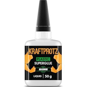 ARKA - KRAFTPROTZ PLASTIC 50 g | Secondelijm extra sterk | Transparante kunststoflijm | Superlijm vloeibaar | Ideaal voor het lijmen van plastic en kunststoffen