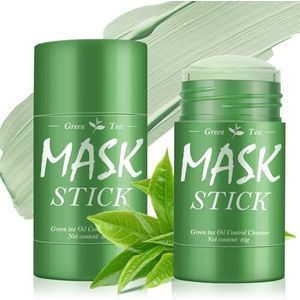 2 stuks Green Mask Stick, Green Tea Deep Cleanse Clay Mask, Groene Thee Reiniging Clay Stick, Deep Cleansing SmearingStick, hydraterend groene thee gezichtsmasker, diepe reiniging