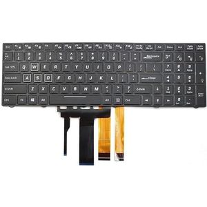 Voor Clevo voor PA70EP6 PA70EP6-G PA70ES PA71EP6 PA71EP6-G EVO16-S Laptoptoetsenbord US Zwart met achtergrondverlichting Met frame 4 kabels