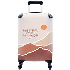 MuchoWow® Koffer - Spreuken - Quotes - Travel is the only thing that makes you richer - Past binnen 55x40x20 cm en 55x35x25 cm - Handbagage - Trolley - Fotokoffer - Cabin Size - Print