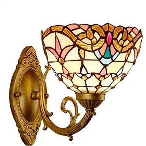 Tiffany Wandlamp, 8 Inch, Barokke Stijl, Gebrandschilderd Glas, Decoratie Voor Gang, Slaapkamer, Badkamer, Gang, Woonkamer, Ambachtelijke Wandlamp E27