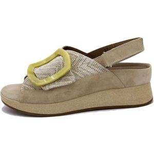 PieSanto - 240400 sandalen, uitneembare binnenzool, linnen, beige voor dames, Beige 36180, 36 EU
