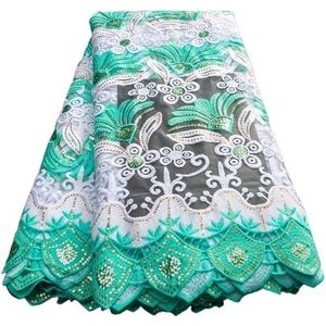 Een bruidsjurk, Bruidskantstof Mesh Melk Zijde Net Multicolor 5 yards(Light Green)