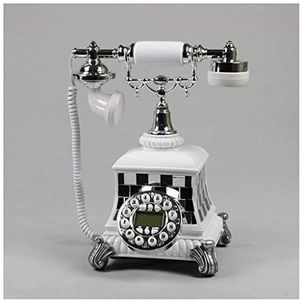 Telefoon Gesneden Europese Telefoon Vaste Thuis Vaste Retro Telefoon Creatieve Oude Antieke Knop (Wit)