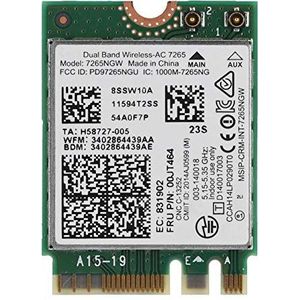 ASHATA Dual Band Wireless AC 7265, Dual Band 2.4G / 5G Dual Band Wireless NGFF WiFi kaart, Wireless 867M netwerk kaart Bluetooth Wi-Fi Card Adapter voor ThinkPad L450 L550 E450 E550 E450C enz.
