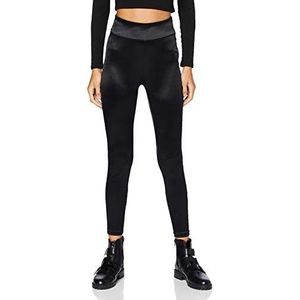 Urban Classics Glanzende legging met hoge taille voor dames, zwart, XL