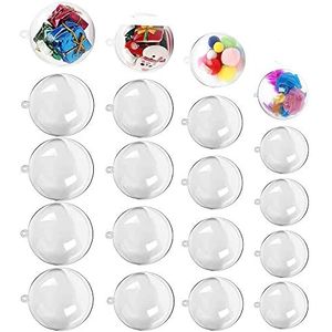 20Pcs Kerst Acryl Ballen, Kerstballen Duidelijk, DIY Ornament Ballen, Kerstboom Baubles Ballen, Transparante Kerstbal, Plastic Xmas Baubles, Kerstmis Clear Baubles