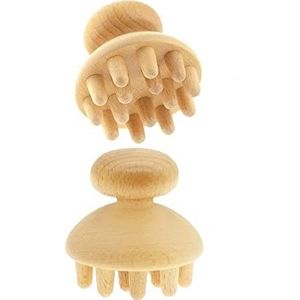 Houten paddenstoelstimulator, houttherapie massagegereedschap thuis gym unisex full-body massageapparaat voor pijnverlichting met omhoog-omlaagpunt 1 stuk (kleur: kleine stimulator)
