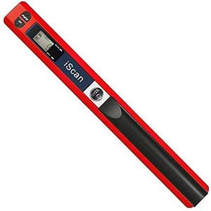 ECOiNVA iScan Scanner toverstaf draagbare visitekaartjesscanner handheld documentscanner mini-formaat USB mobiele scanner (rood)