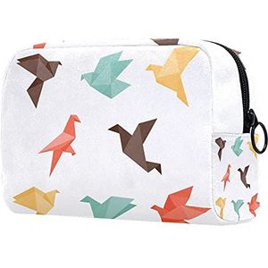 Make-up Pouch Mint Groen Daisy Patroon Make-up Tas Organizer Reizen Zip Toilettas Kleine Cosmetische Case Schoonheidstas voor Tieners Meisjes Vrouwen