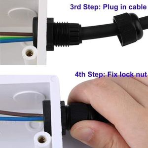 Kabelaansluiting van plastic nylon 10 stuks kabelwartels multicolor PG7-PG63(Black,PG29)