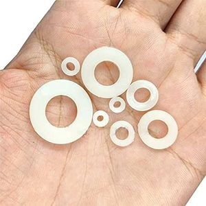 Stervormige tandborgringen, M2-M8 kunststof nylon ring geplateerde vlakke afstandsring afdichtingen ring pakkingring, 10 stuks-100 stuks(White,M6 (100Pcs))