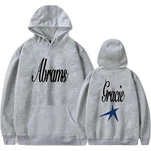 IZGVLELIHN Gracie Abrams Trainingspak met capuchon voor heren en dames, modieuze hoodie voor jongens en meisjes, coole hiphop-trui met lange mouwen, Grijs, S